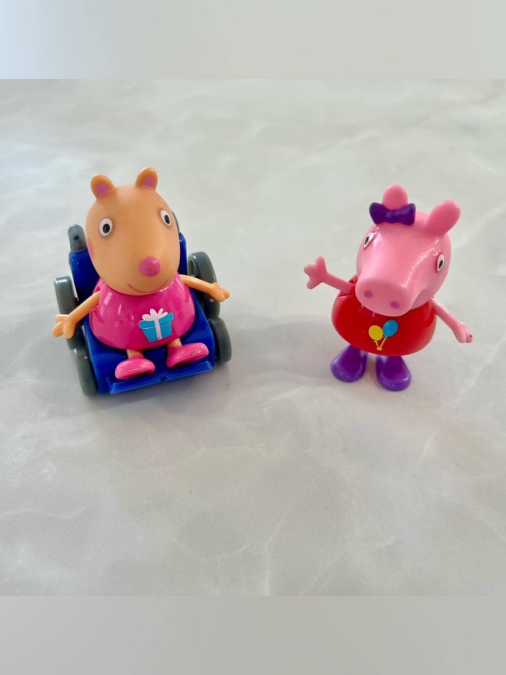 Peppa Pig Mandy Mouse Wheelchair Poseable Figurines Birthday Party Playtime